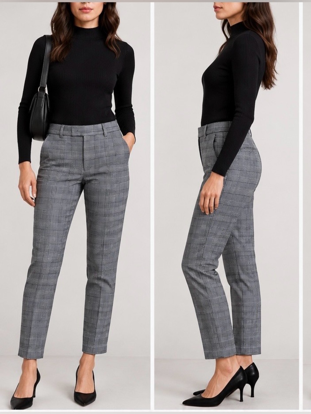 Banana Republic Gray Plaid Ankle Pants